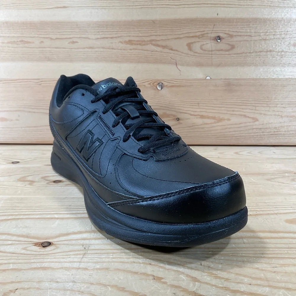 New Balance 577 Walking Shoes Men's 10 D Black Leather Lace Up MW577BK